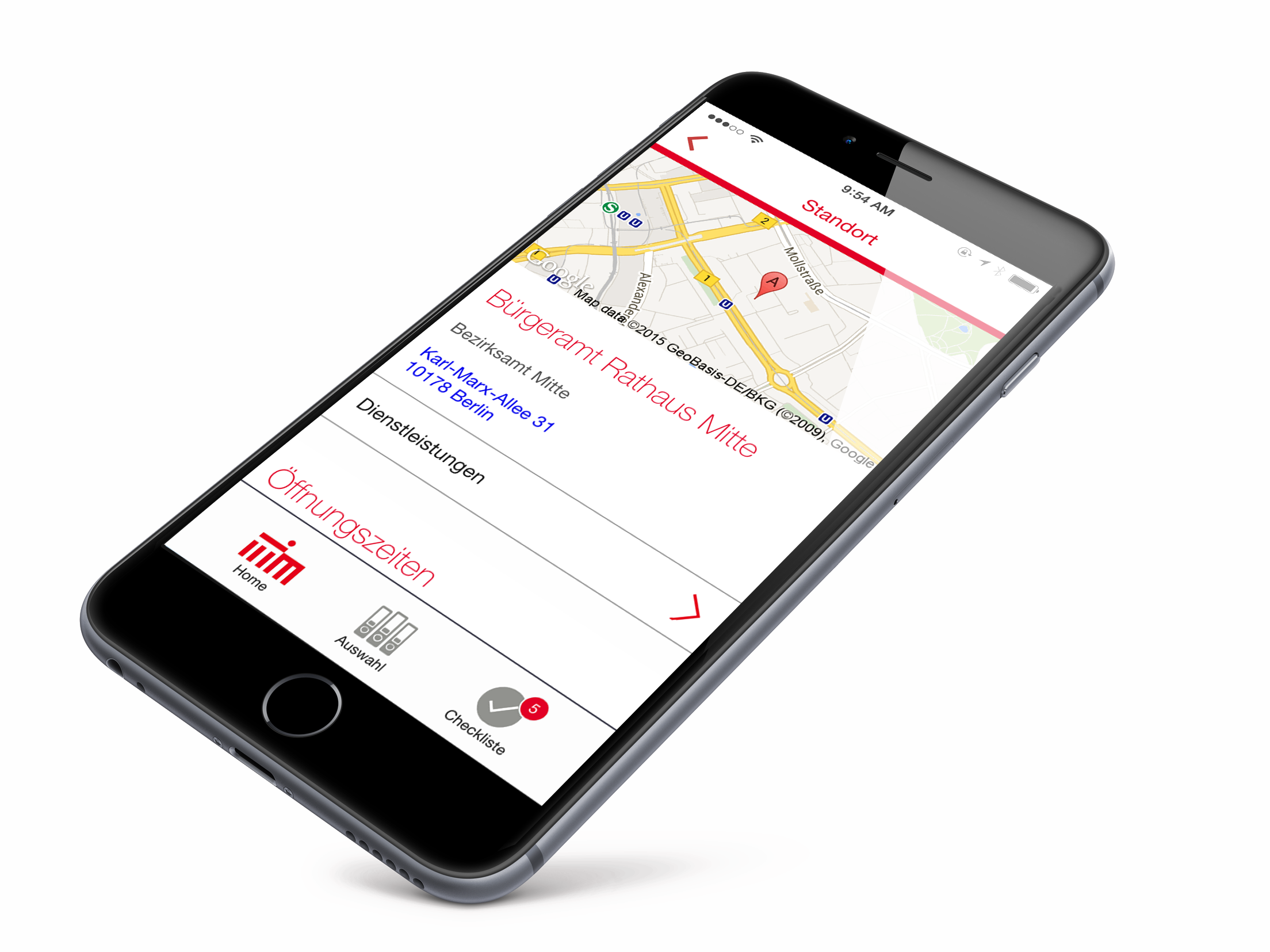 Ein Screenshot von Service-App Berlin.de